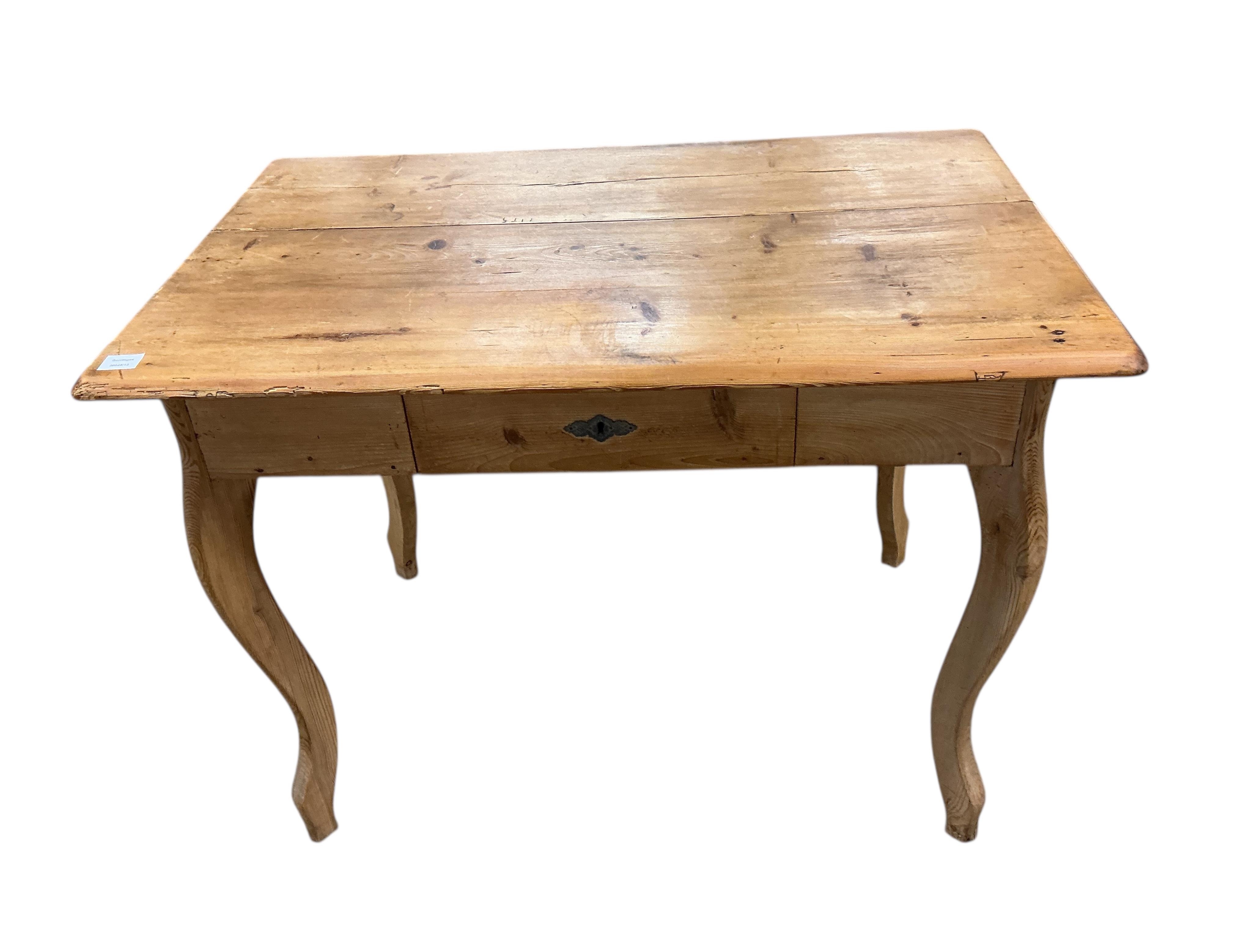 A 19th century Continental pine rectangular serving table, width 108cm, depth 70cm, height 80cm